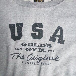 Vintage 90s Gold's Gym USA Cropped Crewneck Sweatshirt